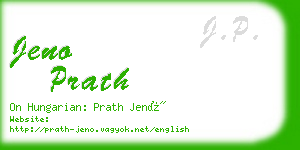 jeno prath business card